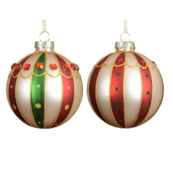 Set di 3 palline di Natale in vetro (D80 mm) Sweet Circus Multicolore