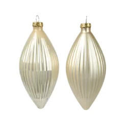 Set di 3 palline di Natale in vetro (D60 mm) Goccia Preziosa Perla