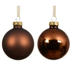 Set di 6 palline di Natale in vetro (D80 mm) Boreale Marrone caffè