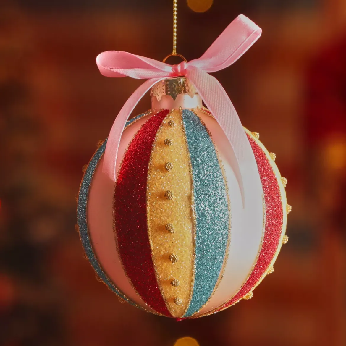 Set di 12 palline di Natale in vetro (D80 mm) Sogno Multicolore