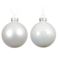 Set di 4 Palline di Natale in vetro (D100 mm) Boreale Bianco