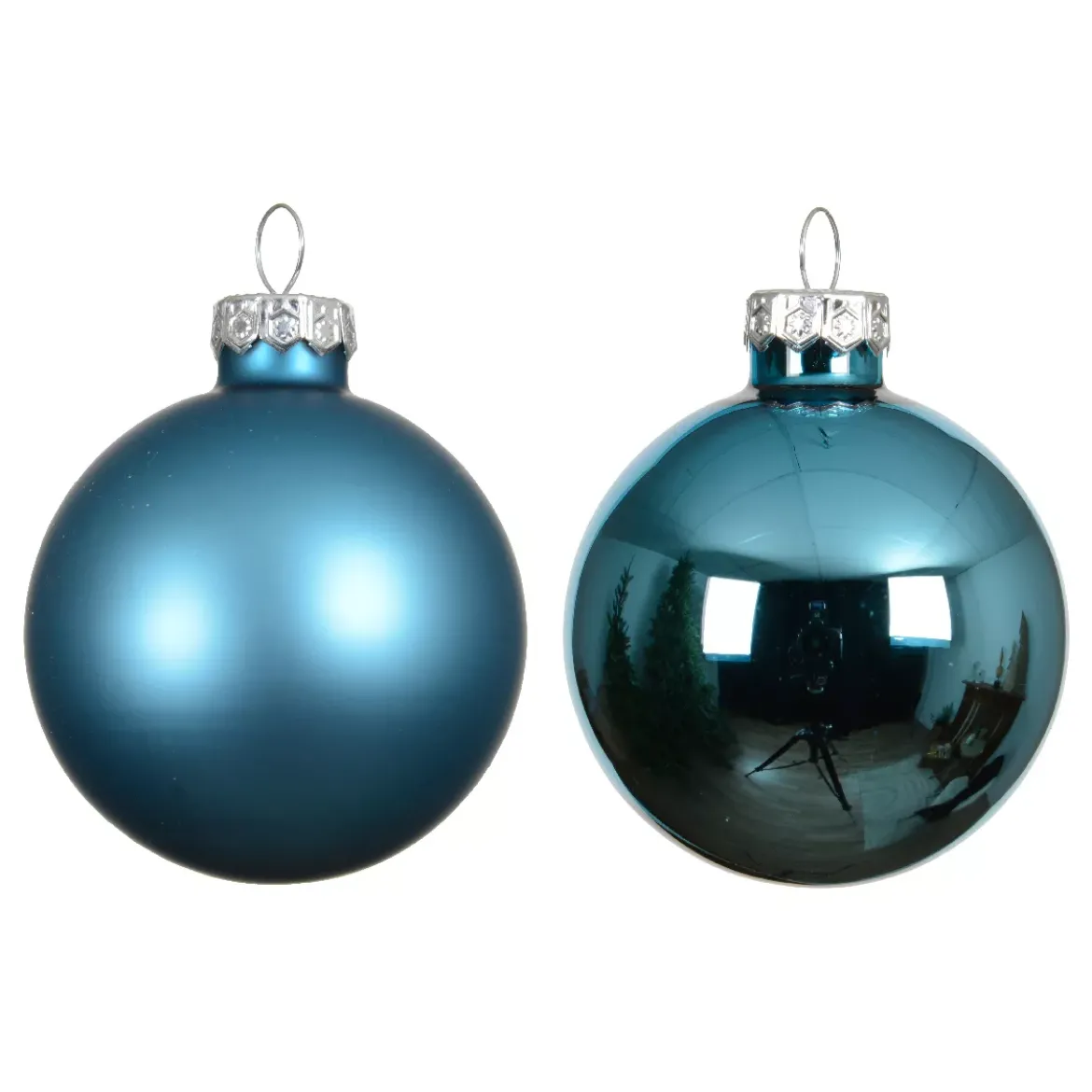 Set di 6 palline di Natale in vetro (D80 mm) Boreale Blu frizzante