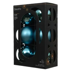 Set di 6 palline di Natale in vetro (D80 mm) Boreale Blu frizzante