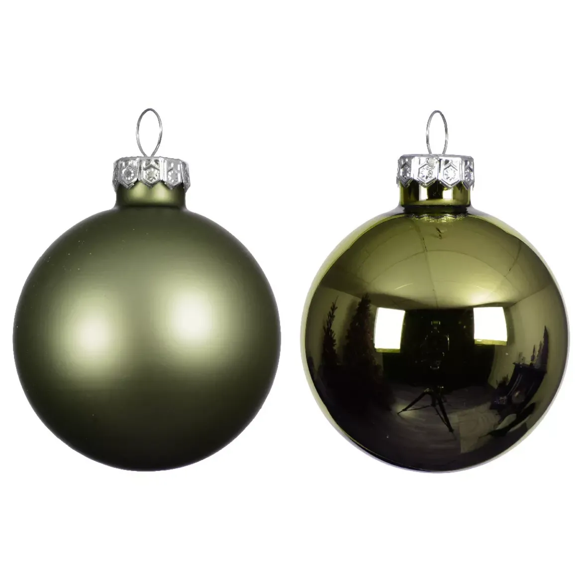 Set di 4 palline di Natale in vetro (D100 mm) Boreale Verde rosmarino