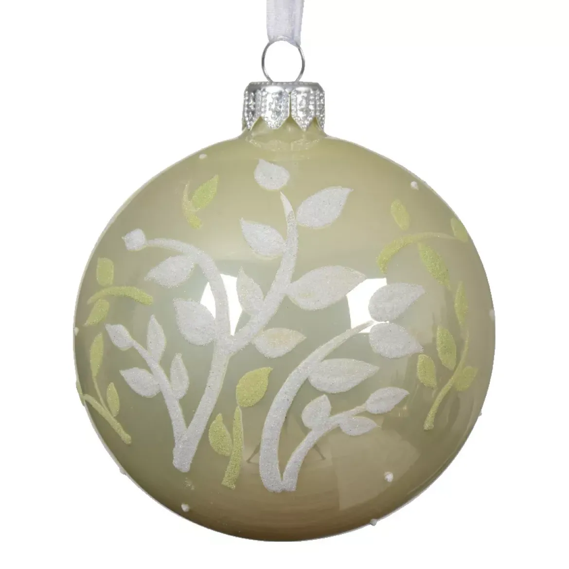 Set di 6 palline di Natale in vetro (D80 mm) Purezza Menta bianca