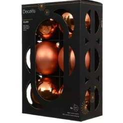 Set di 6 palline di Natale in vetro (D80 mm) Boreale Arancione