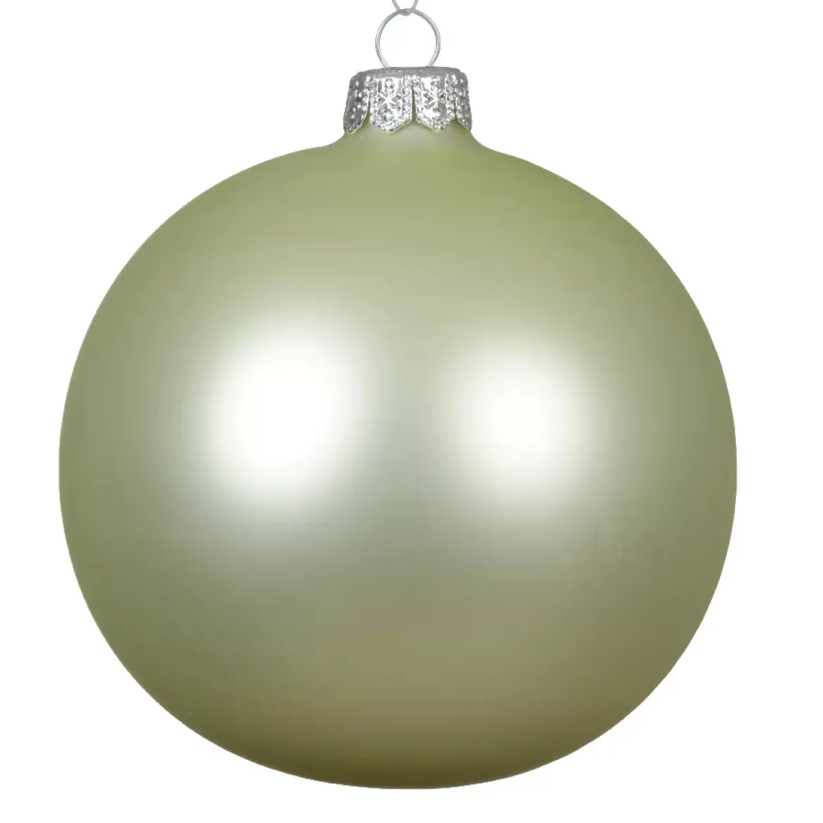 Set di 4 palline di Natale in vetro (D100 mm) Artico opaco Menta bianca