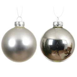 Set di 6 palline di Natale in vetro (D80 mm) Boreale Argento