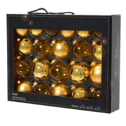 Set di 21 palline di Natale in vetro assortite Cristallo Oro
