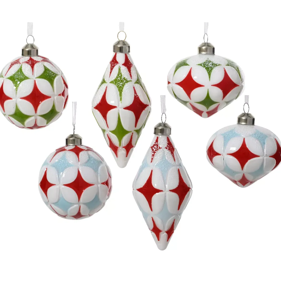 Set di 12 palline di Natale in vetro (D80 mm) Winter time Multicolore
