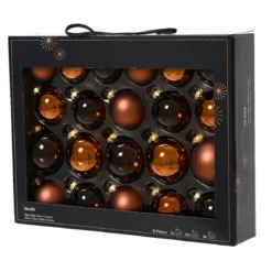 Set di 21 palline di Natale in vetro assortite Cristallo Marrone caffè