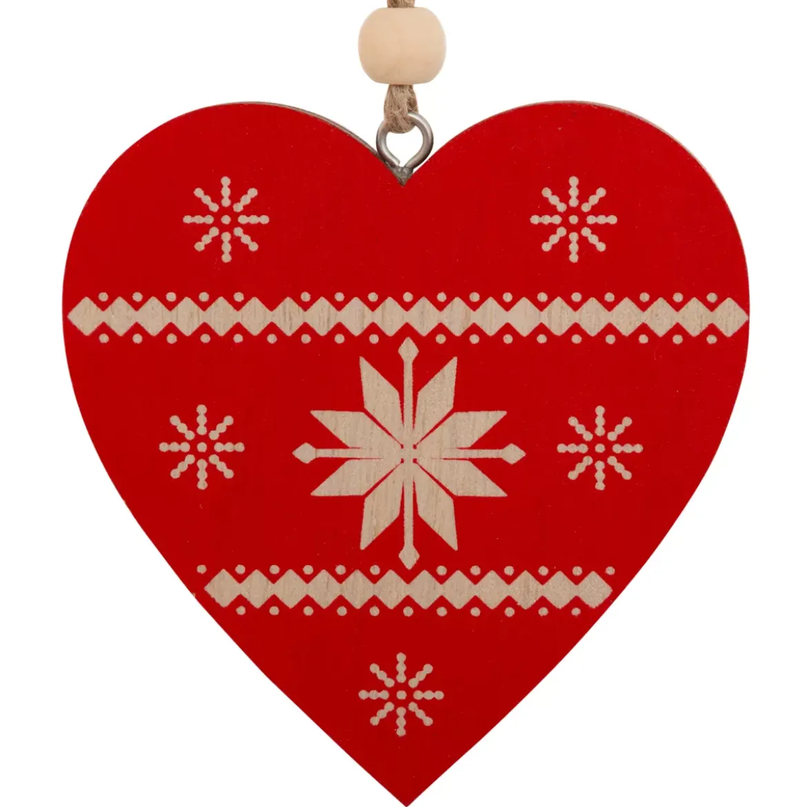 Set di 2 pendenti in legno (H8 cm) Duo Savoyard Bianco e Rosso