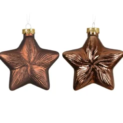 Set di 2 pendenti in vetro (H10 cm) Stelle Celesti Marrone caffè