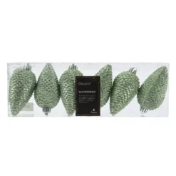 Set di 6 pigne da appendere (H8 cm) Alpine Verde Matcha