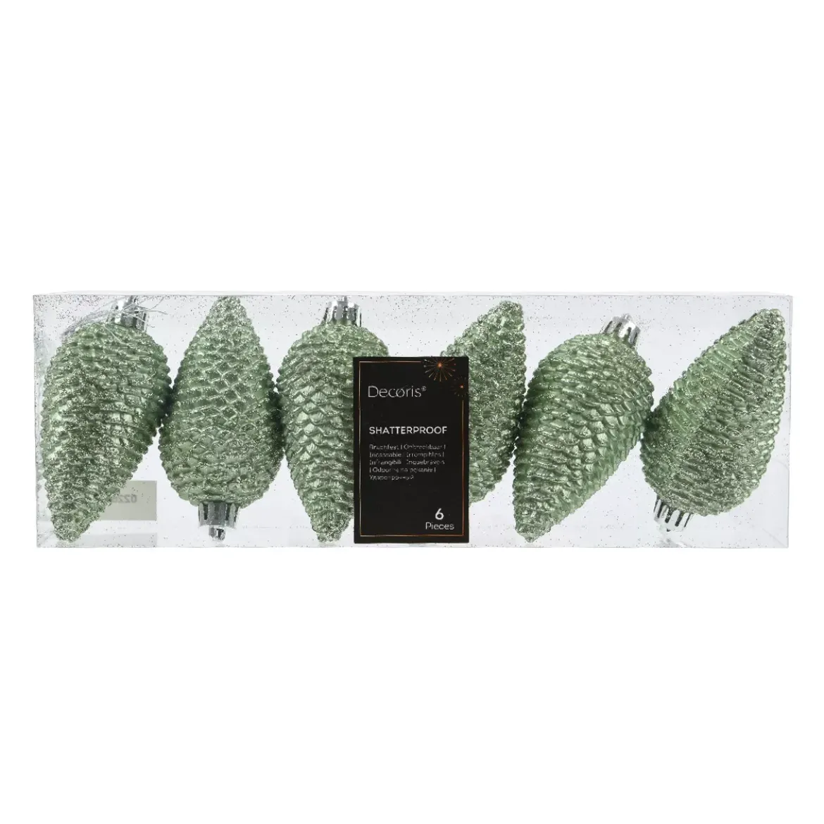 Set di 6 pigne da appendere (H8 cm) Alpine Verde Matcha