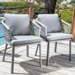 Set di 2 poltrone da giardino Amalfi Grigio antracite