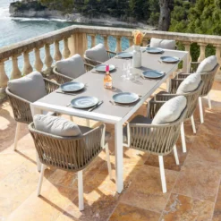 Set di 2 poltrone da giardino in alluminio Amalfi Bianco e tortora