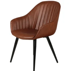 Set di 2 poltrone in similpelle (seduta 47 cm) Juno Marrone scuro