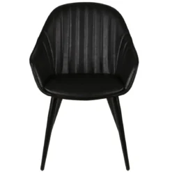 Set di 2 poltrone in similpelle (seduta 47 cm) Juno Nero carbone