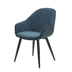 Set di 2 poltrone in velluto a coste (seduta 47 cm) Juno Blu