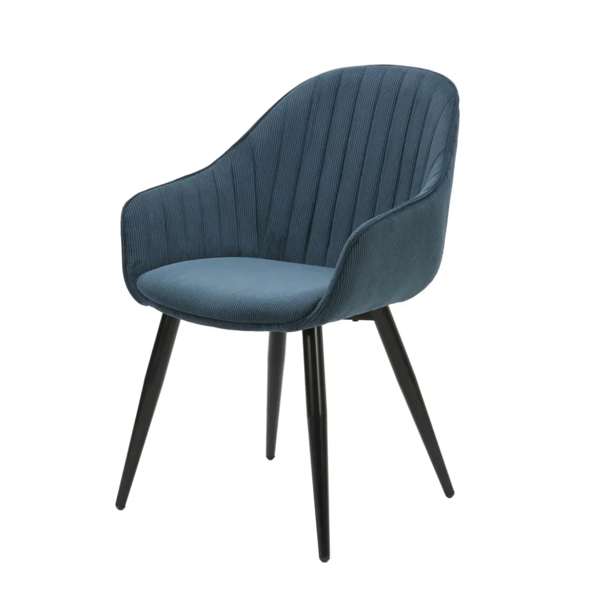 Set di 2 poltrone in velluto a coste (seduta 47 cm) Juno Blu