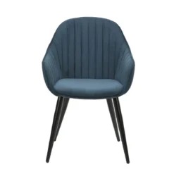 Set di 2 poltrone in velluto a coste (seduta 47 cm) Juno Blu