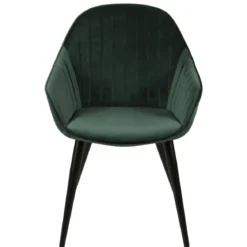 Set di 2 poltrone in velluto (seduta 47 cm) Juno Verde scuro