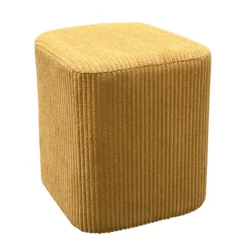 Set di 2 pouf in velluto (H38 cm) Shan Giallo senape