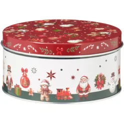 Set di 3 scatole di metallo rotonde Bello Natale