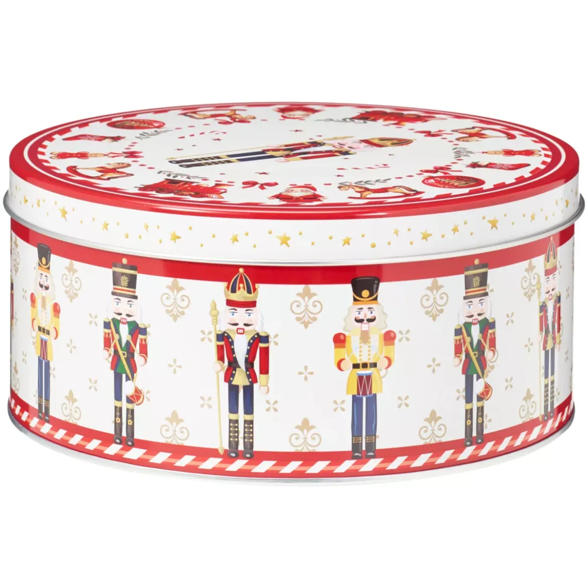 Set di 3 scatole di metallo rotonde Bello Natale