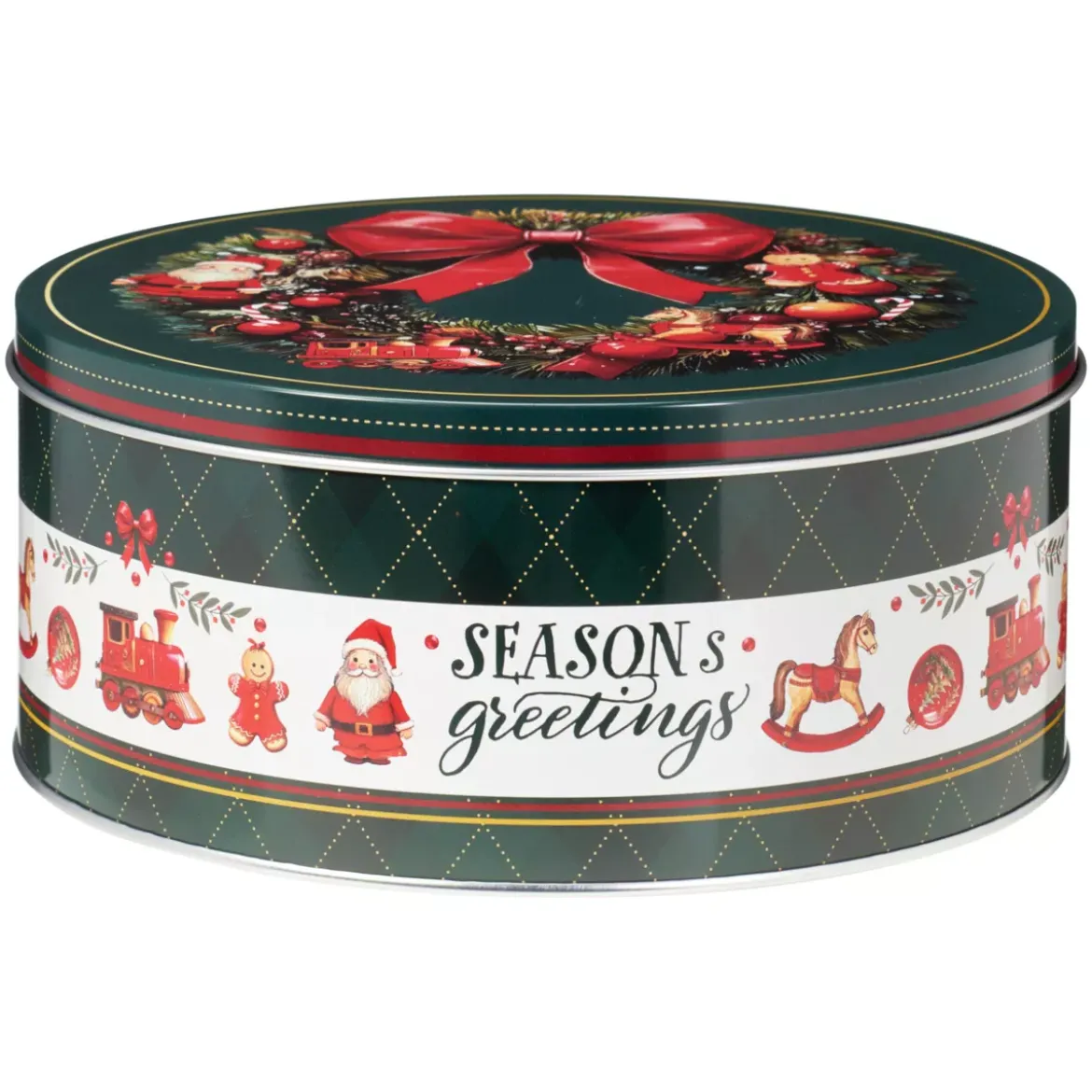 Set di 3 scatole di metallo rotonde Bello Natale