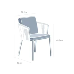 Set di 2 sedie da giardino in alluminio Amalfi Bianco e verde rosmarino