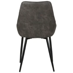 Set di 2 sedie da pranzo in ecopelle (seduta 47 cm) Juno Grigio scuro