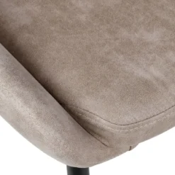Set di 2 sedie da pranzo in effetto camoscio (seduta 47 cm) Juno Beige