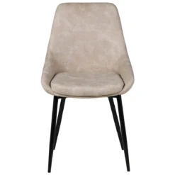 Set di 2 sedie da pranzo in effetto camoscio (seduta 47 cm) Juno Beige