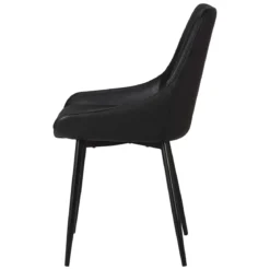 Set di 2 sedie da pranzo in similpelle (seduta 47 cm) Juno Nero