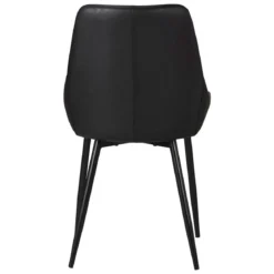 Set di 2 sedie da pranzo in similpelle (seduta 47 cm) Juno Nero