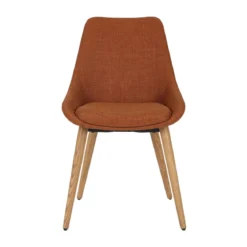 Set di 2 sedie da pranzo in tessuto (seduta 47 cm) Juno Cognac