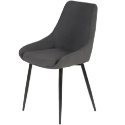 Set di 2 sedie da pranzo in tessuto (seduta 47 cm) Juno Grigio scuro