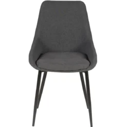 Set di 2 sedie da pranzo in tessuto (seduta 47 cm) Juno Grigio scuro