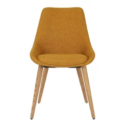 Set di 2 sedie da pranzo in tessuto (seduta 47 cm) Juno Giallo ocra