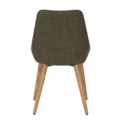 Set di 2 sedie da pranzo in tessuto (seduta 47 cm) Juno Verde cachi
