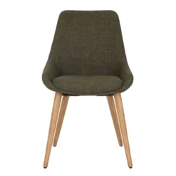 Set di 2 sedie da pranzo in tessuto (seduta 47 cm) Juno Verde cachi