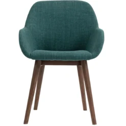 Set di 2 sedie da pranzo in tessuto (seduta 48 cm) Elia Verde smeraldo