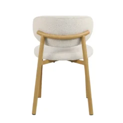 Set di 2 sedie da pranzo in tessuto (seduta 49 cm) Amal Ecru