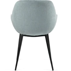 Set di 2 sedie da pranzo in tessuto chenille (seduta 48 cm) Zola Blu celadon