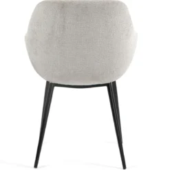 Set di 2 sedie da pranzo in tessuto chenille (seduta 48 cm) Zola Tortora