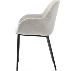 Set di 2 sedie da pranzo in tessuto chenille (seduta 48 cm) Zola Tortora