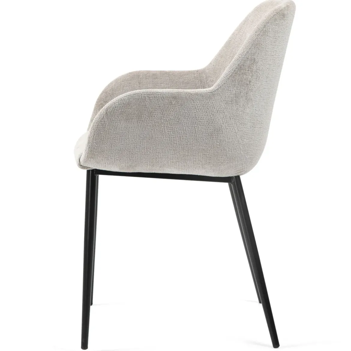 Set di 2 sedie da pranzo in tessuto chenille (seduta 48 cm) Zola Tortora