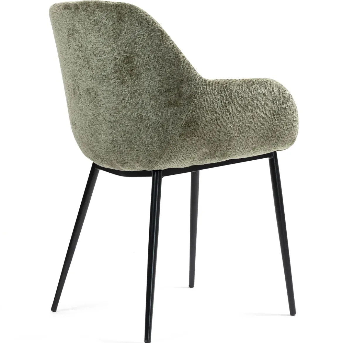 Set di 2 sedie da pranzo in tessuto di velluto (seduta 48 cm) Zola Verde cachi